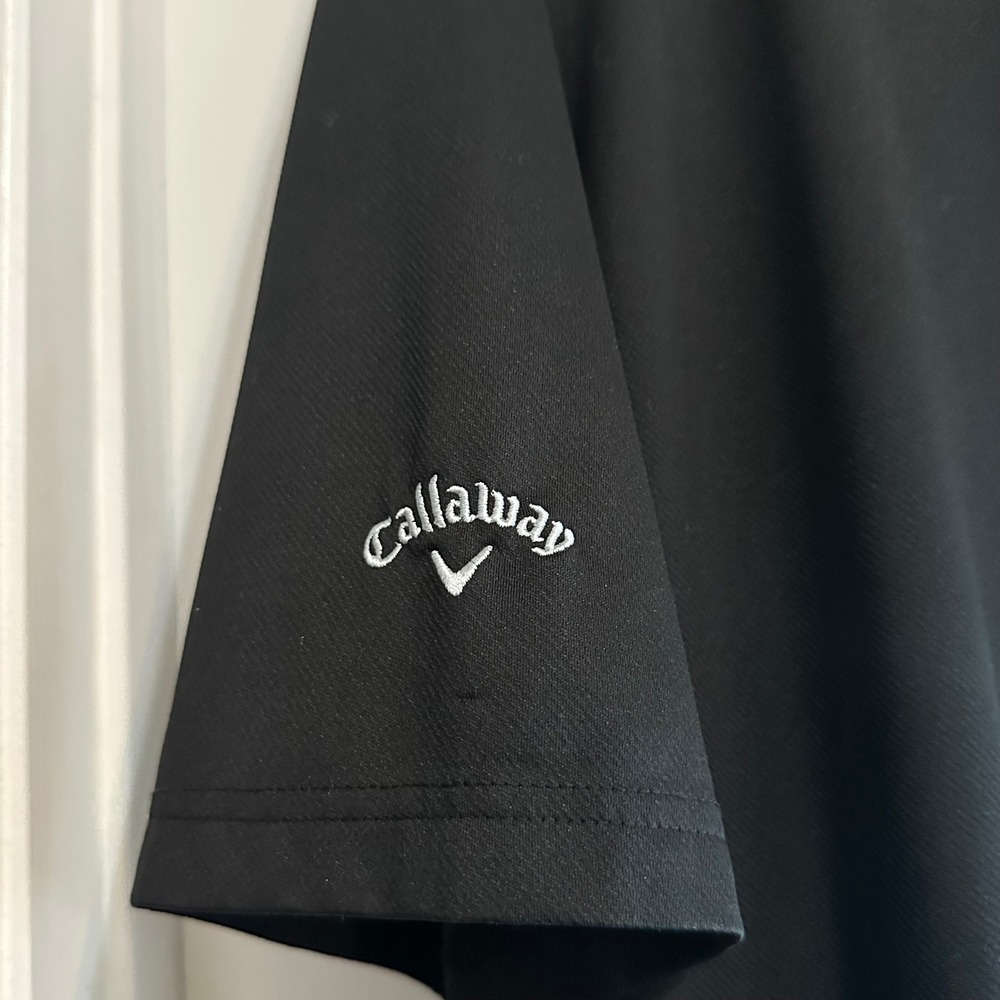 Callaway Polo Shirt Mens 2XLT Black Opti-Dri V Swing Tech Short Sleeve Golf - Picture 4 of 8